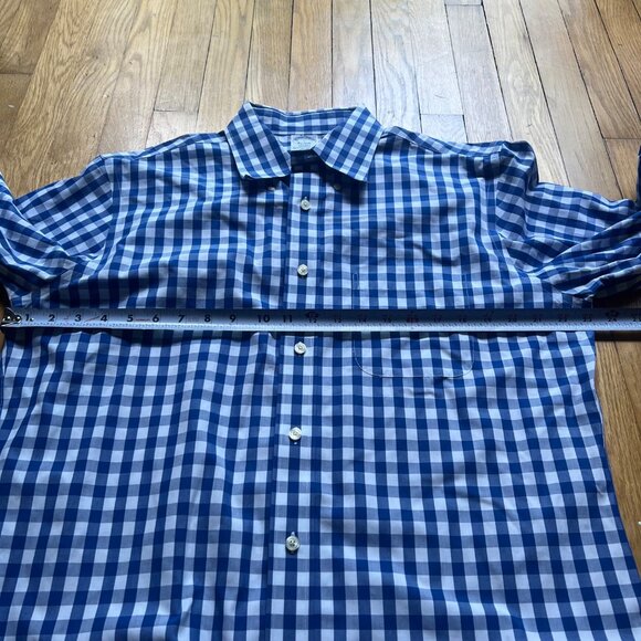 Brooks Brothers Size L Blue White Check Non Iron Supima Cotton Button Up Shirt - Picture 8 of 12
